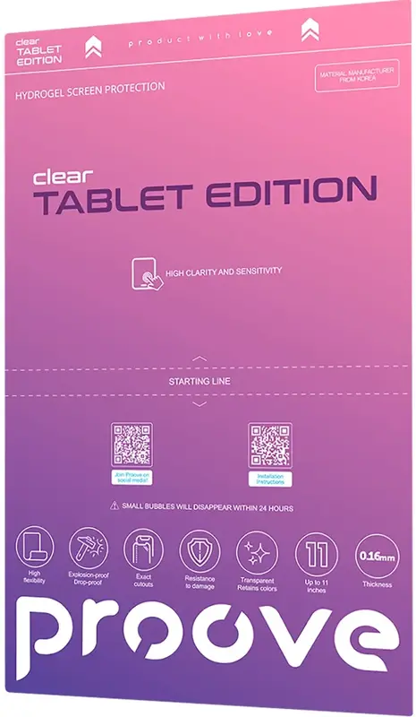 Захисна гідрогелева плівка Proove Hydrogel Screen Protection TABLET EDITION Clear 10 - фото - №1