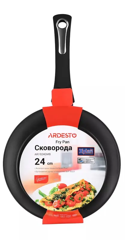 Сковорода Ardesto Gemini Trento, 24см, алюминий, черный - фото - №1