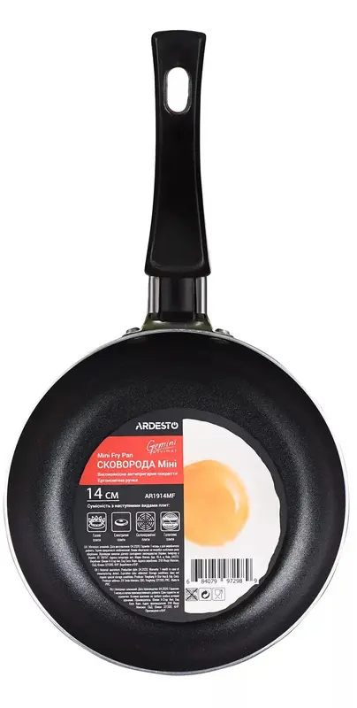 Сковорода Mini Ardesto Gemini Gourmet Massa, 14см, алюміній, зелений - фото - №3
