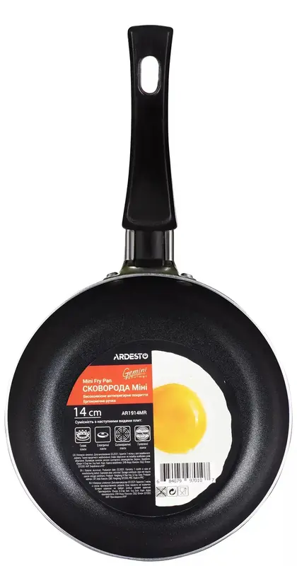 Сковорода Mini Ardesto Gemini Gourmet Massa, 14см, алюміній, червоний - фото - №2
