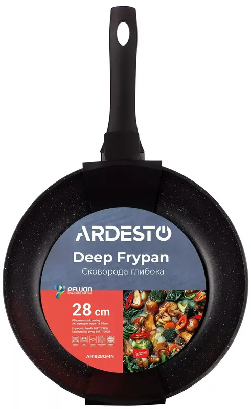 Сковорода глубокая Ardesto Gemini Cremona, 28см, алюминий, черный - фото - №1