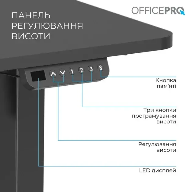 Комп'ютерний стіл Officepro ODE1260B Black - фото - №2