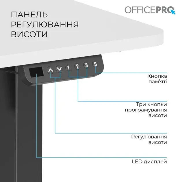 Компьютерный стол Officepro ODE1260WB White/Black фото