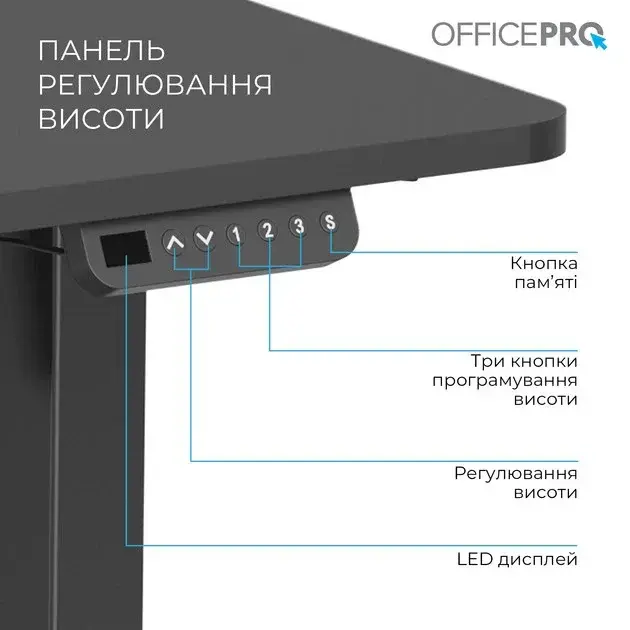 Комп'ютерний стіл Officepro ODE1470B Black фото