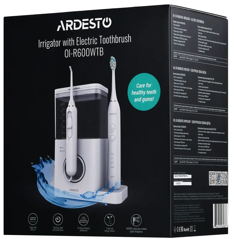 Ирригатор + зубная щетка Ardesto OI-R600WTB - фото - №6