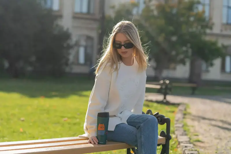 Термокружка Ardesto Coffee time Red Cat, 450мл, нержавеющая сталь, синий фото
