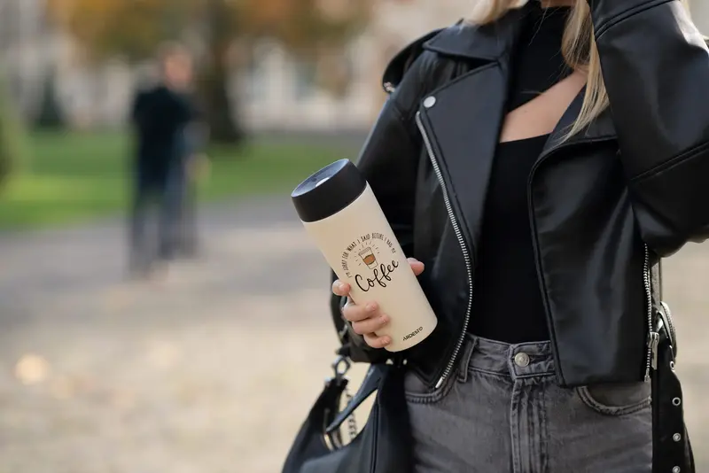 Термокружка Ardesto Coffee Time, 450мл, нержавеющая сталь, бежевый фото