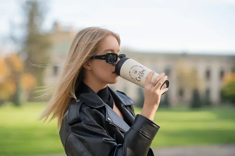 Термокружка Ardesto Coffee Time, 450мл, нержавеющая сталь, бежевый фото