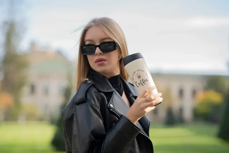 Термокружка Ardesto Coffee Time, 450мл, нержавеющая сталь, бежевый фото