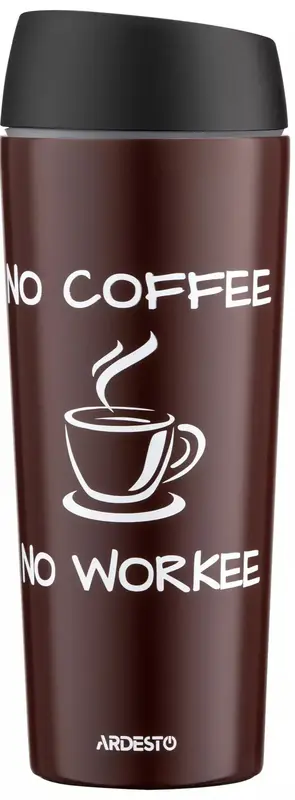 Термокружка Ardesto Coffee Time, 450мл, нержавеющая сталь, коричневый фото