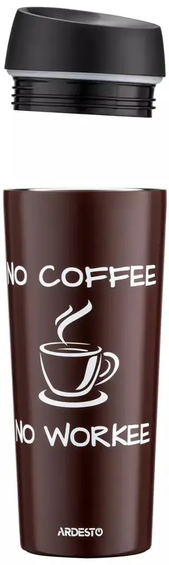 Термокружка Ardesto Coffee Time, 450мл, нержавеющая сталь, коричневый фото