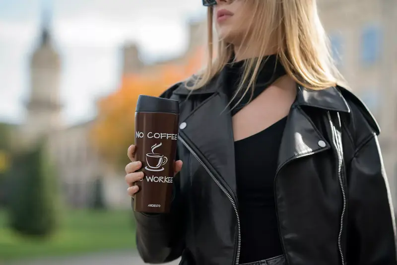 Термокружка Ardesto Coffee Time, 450мл, нержавеющая сталь, коричневый фото