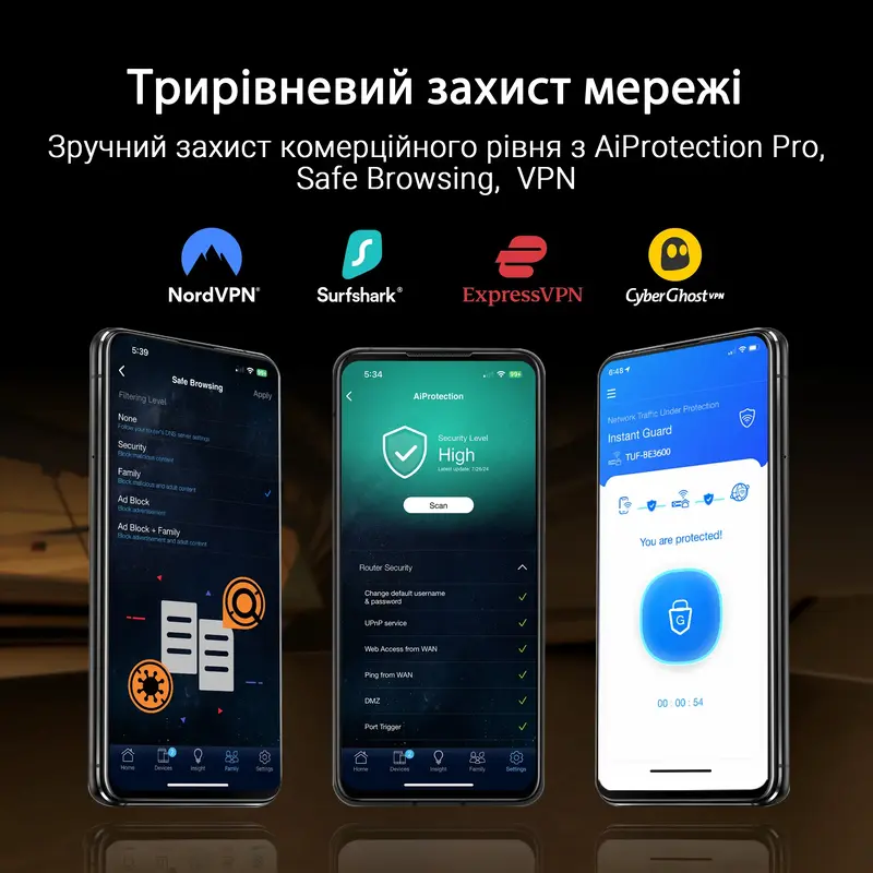 Интернет роутер Asus TUF-BE6500 3x2.5GE LAN, 1x2.5xGE WAN, 1xUSB3.2, MESH фото