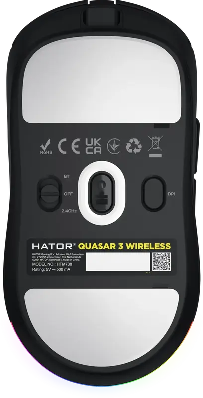 Игровая мышь HATOR Quasar 3 Wireless (HTM730) Black фото