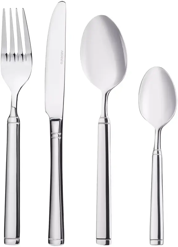 Набір столових приборів Ardesto Black Mars Bordeaux, 24 прибори, нержавіюча сталь (AR0724BS) - фото - №1