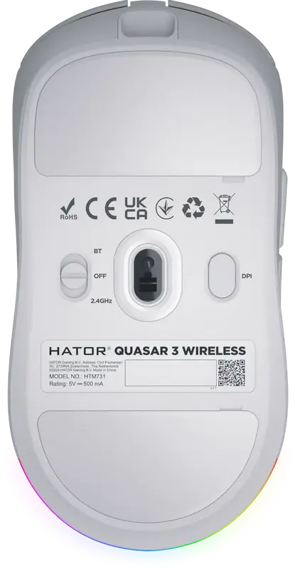 Игровая мышь HATOR Quasar 3 Wireless (HTM731) White фото