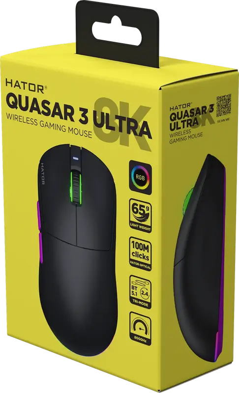 Игровая мышь HATOR Quasar 3 Ultra 8K Wireless (HTM770) Black фото
