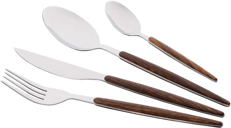 Набір столових приборів Ardesto Gemini Midori, 16 приборів, нержавіюча сталь, пластик, коричневий (AR1916MS) - фото - №0