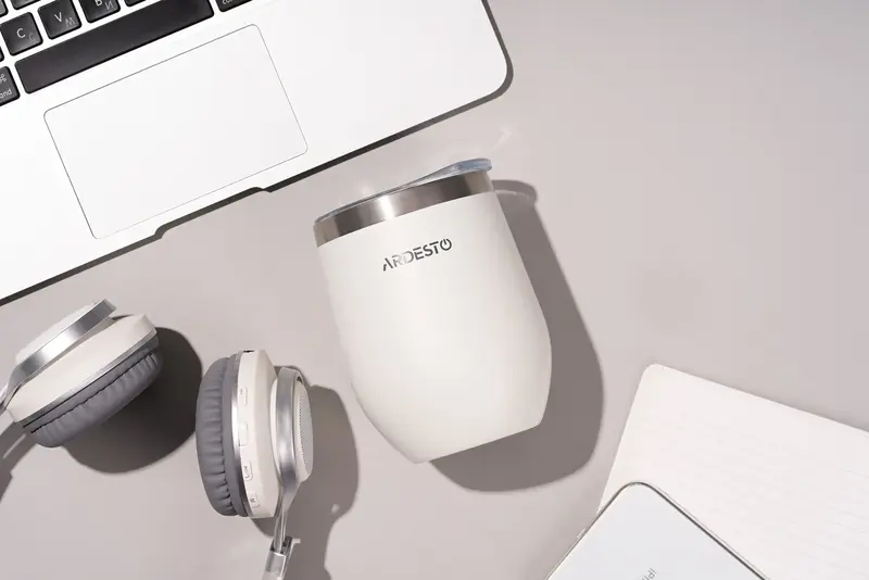 Термокружка Ardesto Compact Mug, 350мл, нержавеющая сталь, белый фото