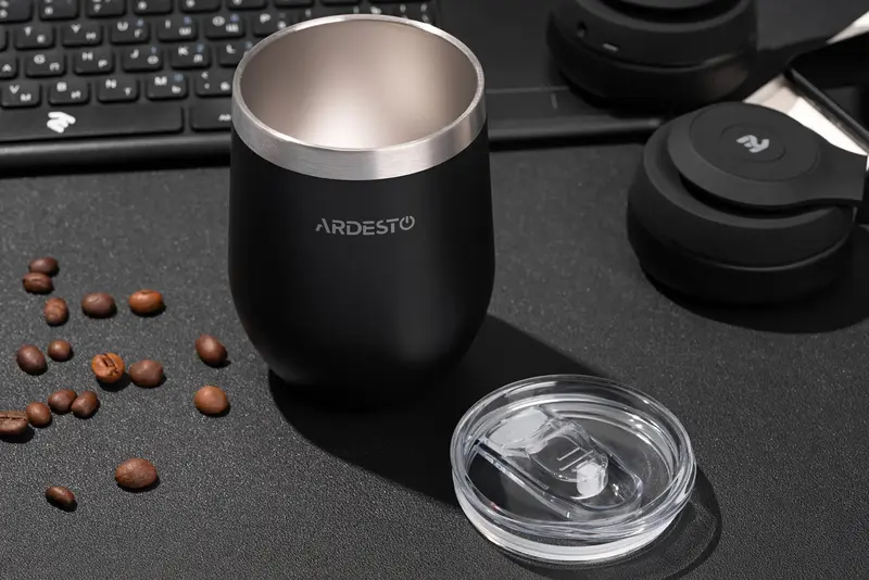 Термокружка Ardesto Compact Mug, 350мл, нержавеющая сталь, черный фото