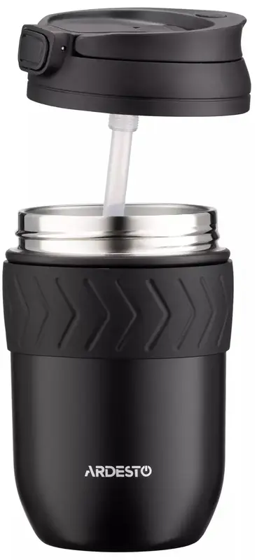 Термокухоль Ardesto Cosy, 400мл, нержавіюча сталь, чорний - фото - №2