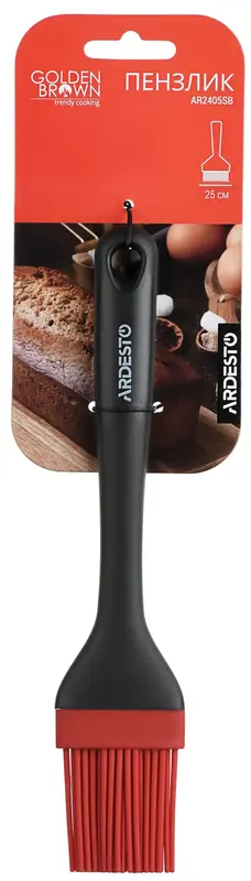 Пензлик Ardesto Golden Brown, 25см, силікон, пластик, чорно-червоний (AR2405SB) - фото - №4