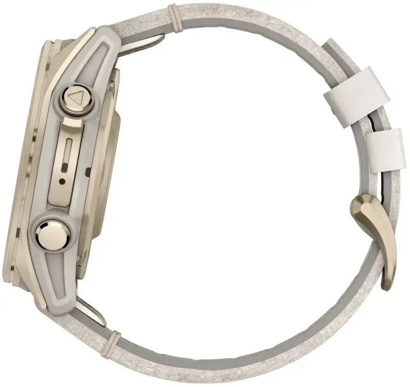 Смарт-часы GARMIN fenix 8 - 43мм, AMOLED Sapphire, Soft Gold з Limestone кожаным ремешком - фото - №8