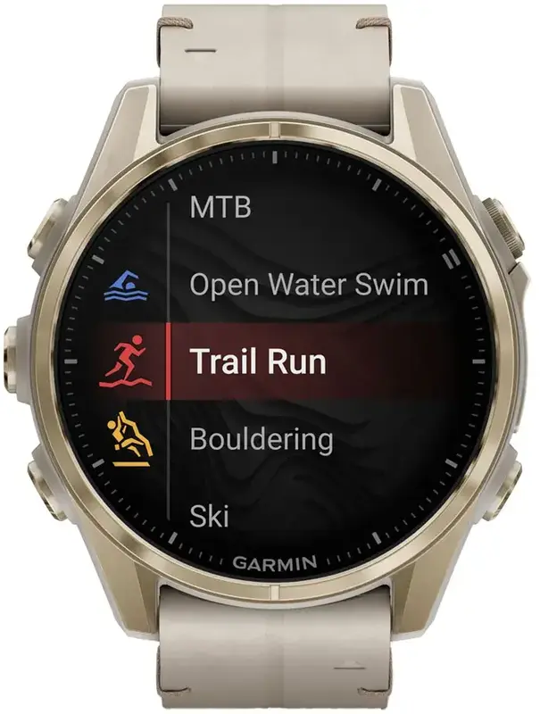 Смарт-часы GARMIN fenix 8 - 43мм, AMOLED Sapphire, Soft Gold з Limestone кожаным ремешком - фото - №6