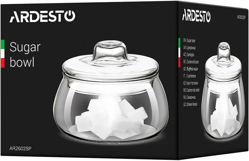 Цукорниця Ardesto, 500мл, боросилікатне скло, прозорий (AR2602SP) - фото - №6