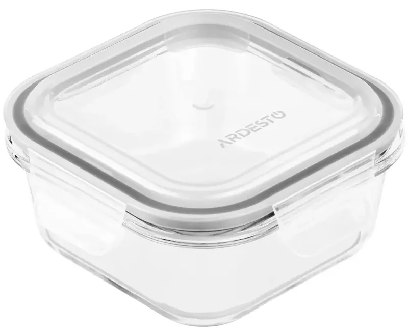 Контейнер для зберігання харчових продуктів Ardesto Gemini, 0.5л, боросилікатне скло, пластик, квадр фото