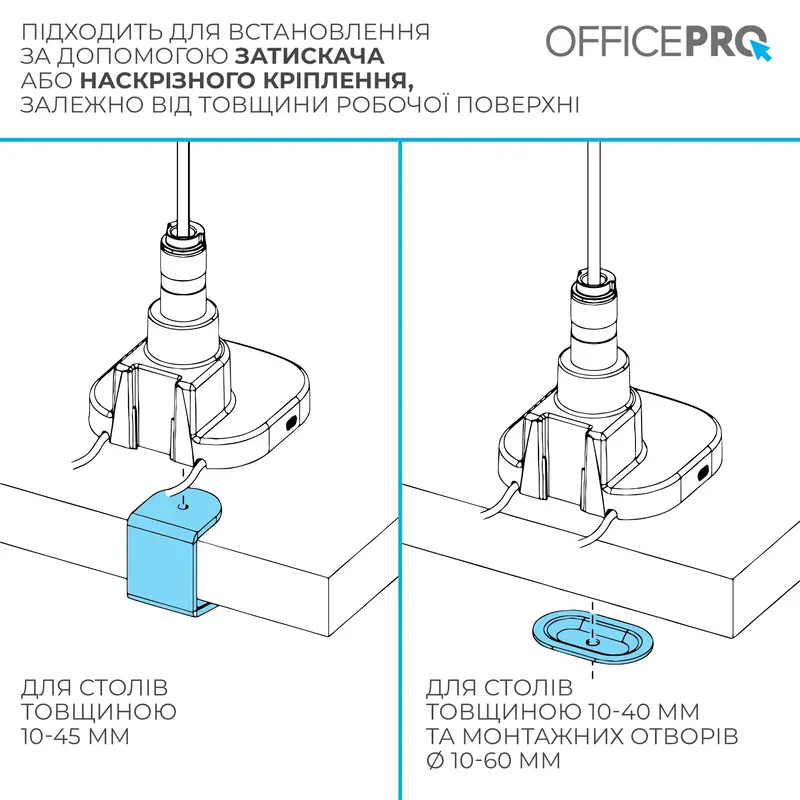 Настольное крепление для монитора OfficePro MA851W 24-57" White фото
