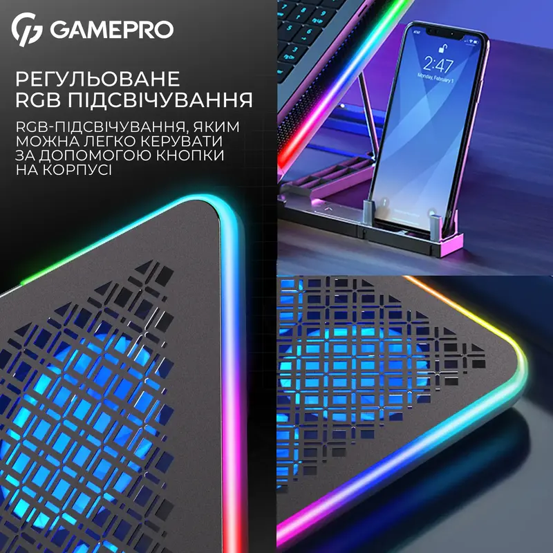 Охолоджувальна підставка для ноутбука Gamepro CP590 Black - фото - №12