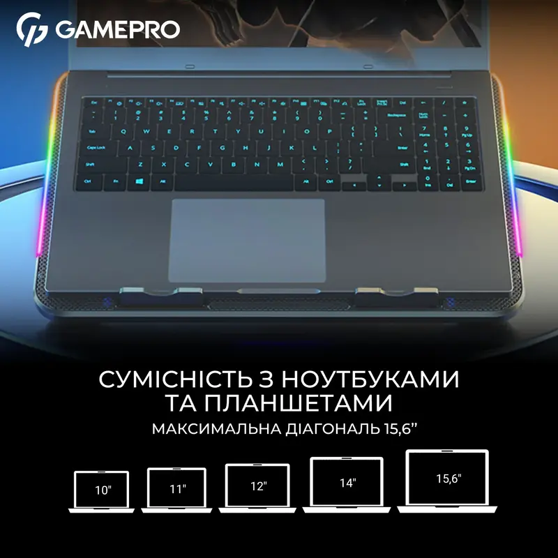 Охолоджувальна підставка для ноутбука Gamepro CP590 Black - фото - №8