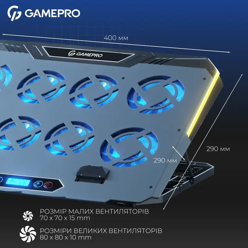 Охолоджувальна підставка для ноутбука Gamepro CP1040 Black/Gray - фото - №5