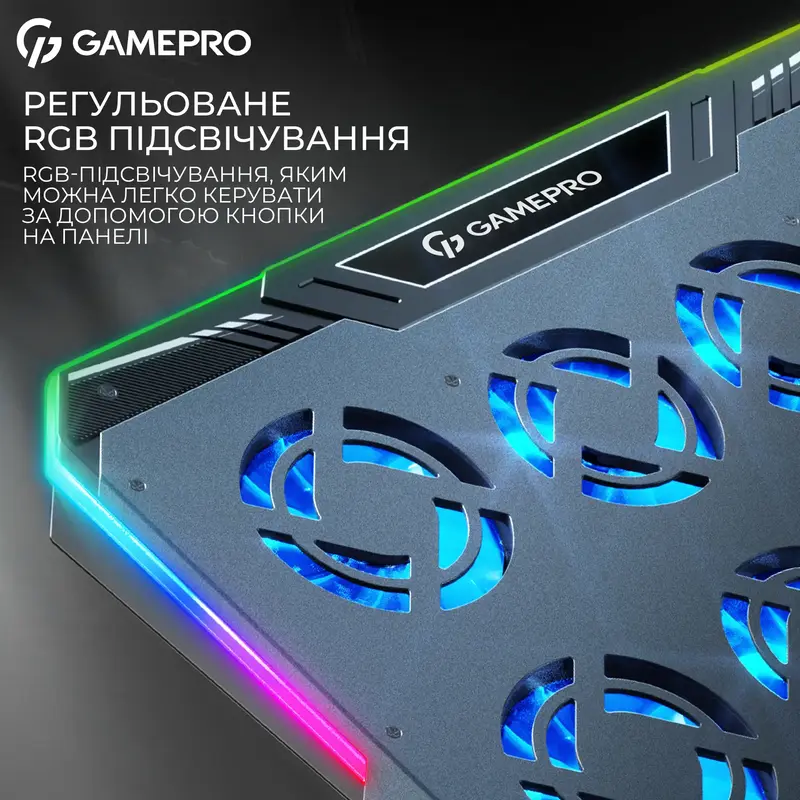 Охолоджувальна підставка для ноутбука Gamepro CP1040 Black/Gray - фото - №12