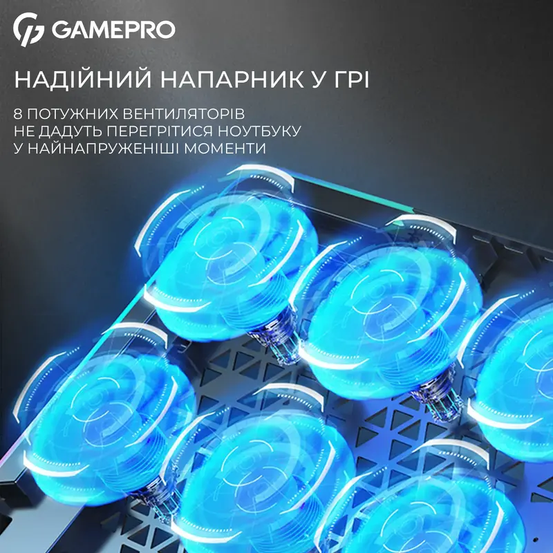 Охолоджувальна підставка для ноутбука Gamepro CP1040 Black/Gray - фото - №14