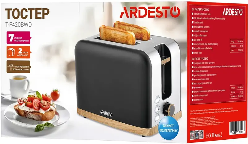 Тостер Ardesto T-F420BWD - фото - №4