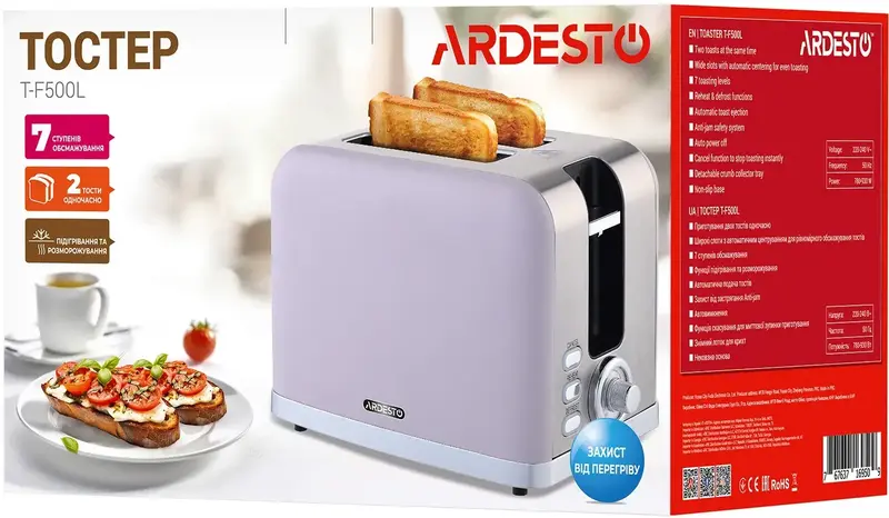Тостер Ardesto T-F500L - фото - №4