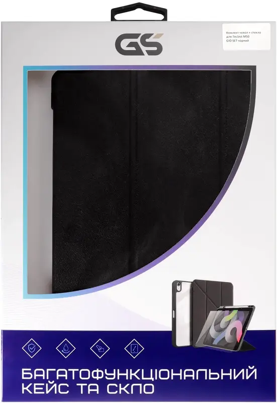 Комплект чохол + скло для Teclast M50 GIO SET (Black) - фото - №6