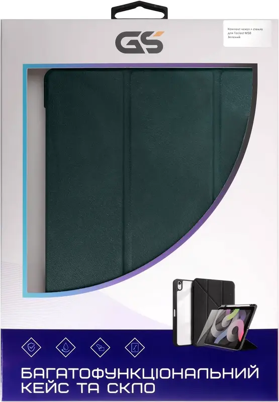 Комплект чохол + скло для Teclast M50 (Green) - фото - №5