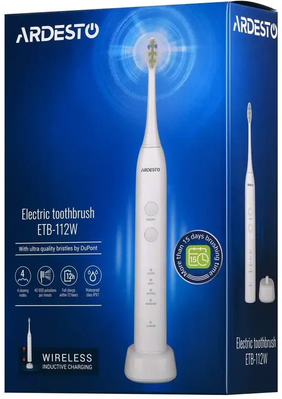 Электрическая зубная щетка Ardesto ETB-112W - фото - №5