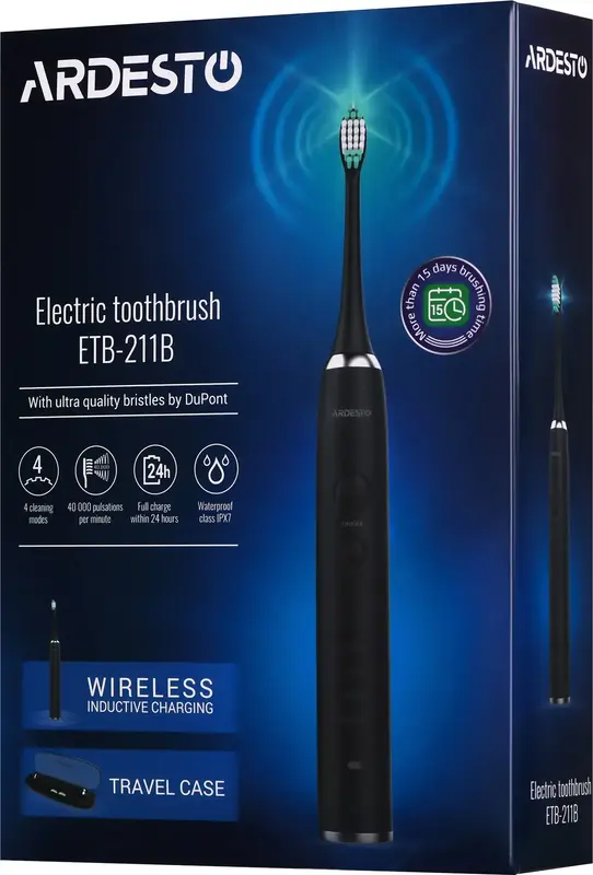 Электрическая зубная щетка Ardesto ETB-211B - фото - №4