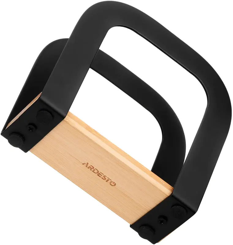 Серветниця Ardesto Midori 12х4.5х12см, метал, бамбук, чорна (AR0911BB) - фото - №2