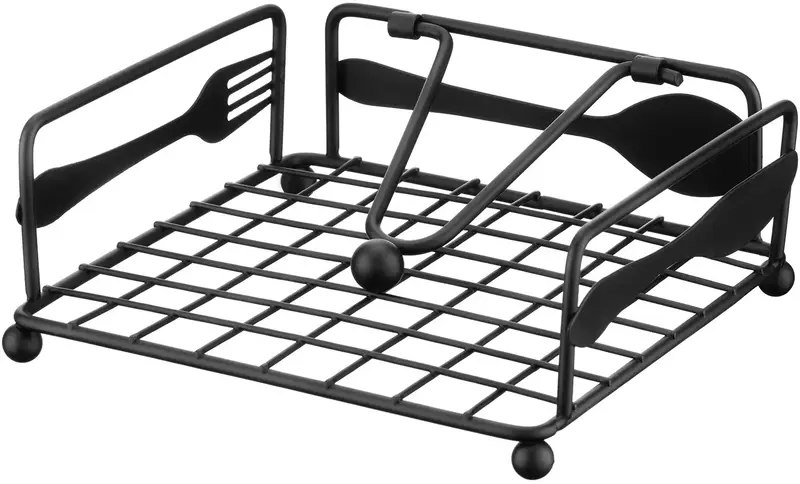 Серветниця Ardesto Midori 18х18х7см, метал, чорний (AR0906B) - фото - №0