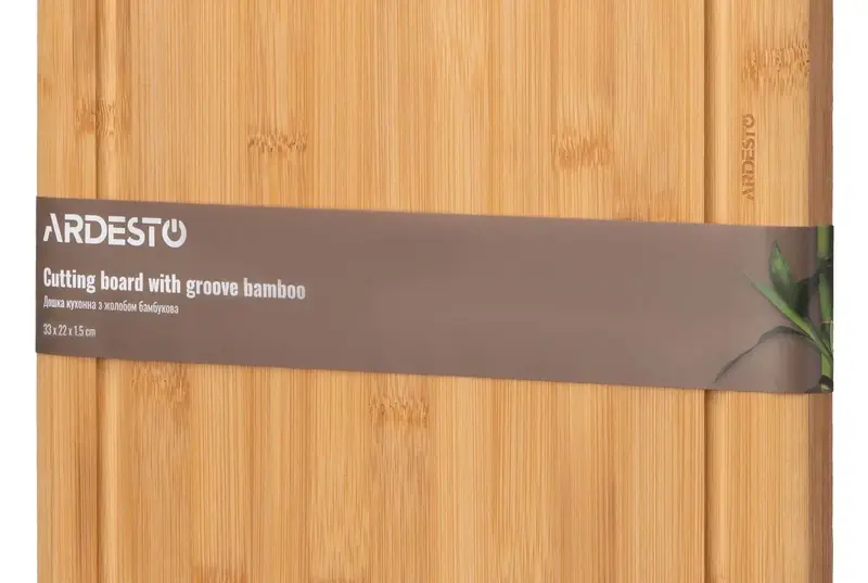 Дошка кухонна з жолобом Ardesto Midori, 33х22х1.5см, бамбук - фото - №3