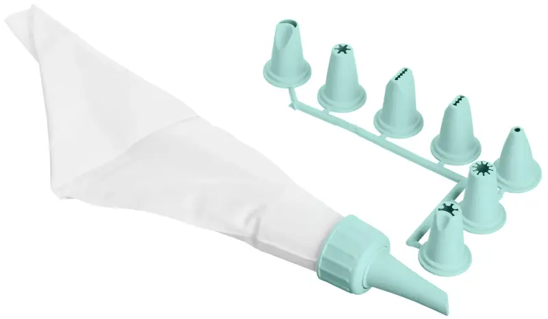 Мішок кондитерський з насадками Ardesto Tasty baking, 26.8x13.4см, пластик, блакитний (AR2307TP) - фото - №0