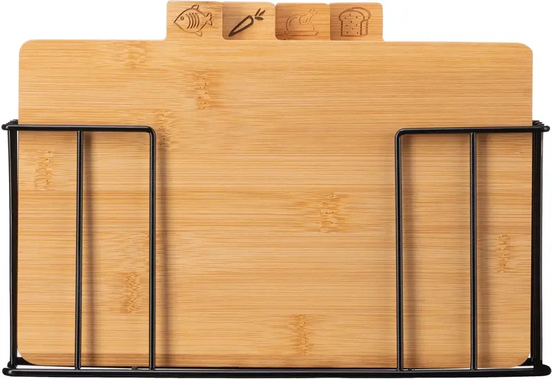 Набір дошок кухонних на підставці Ardesto Midori, 4шт, 30х5.6х20.3см, бамбук, метал - фото - №1