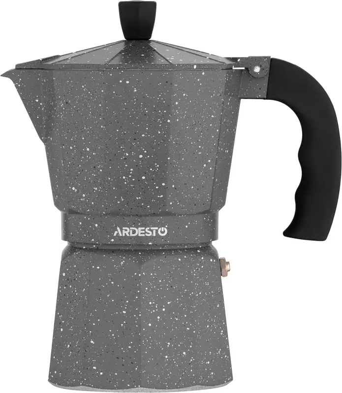 Гейзерна кавоварка Ardesto Gemini Molise, 0.24л, 6 чашок, алюміній, сірий фото