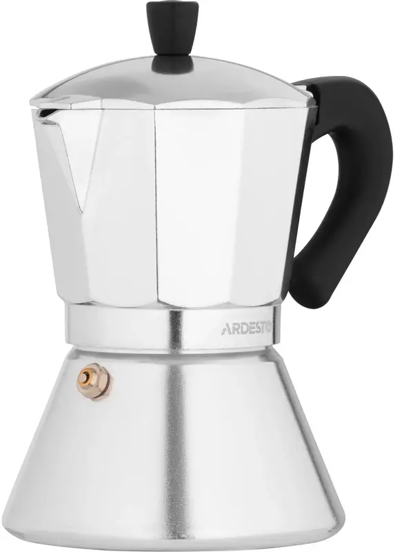 Гейзерна кавоварка Ardesto Gemini Piemonte, 0.45л, 9 чашок, алюміній - фото - №1