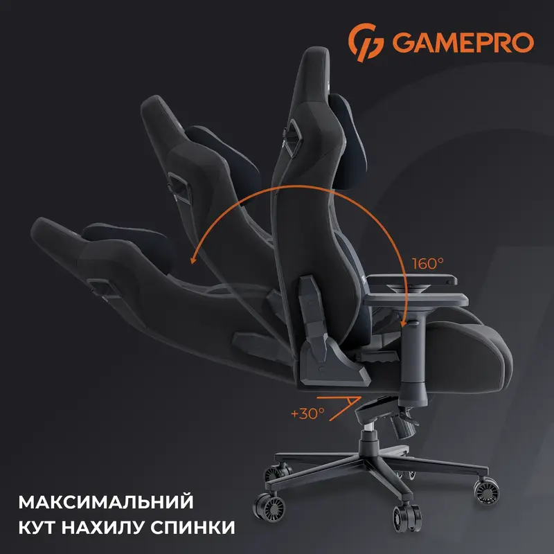 Игровое кресло GamePro GC900B Fabric Black фото